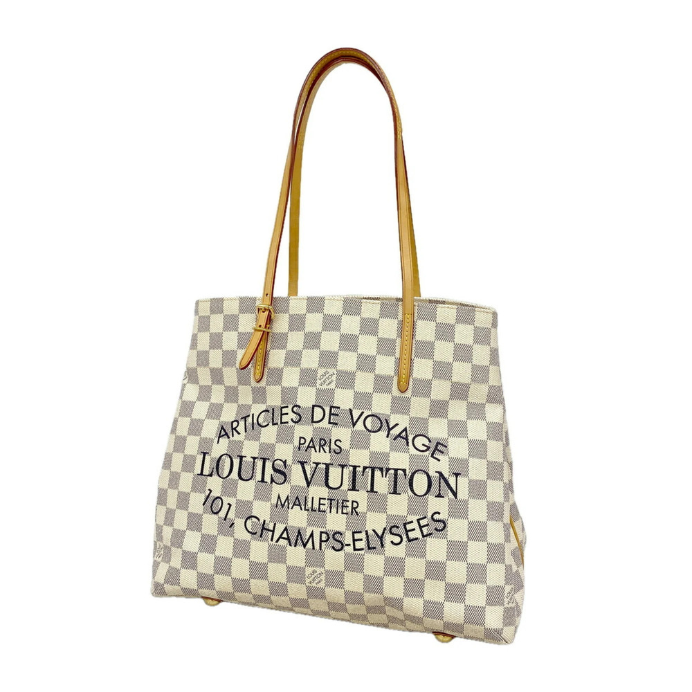 Louis Vuitton Damier Azur Cabas MM Tote Bag N41375 White Women's